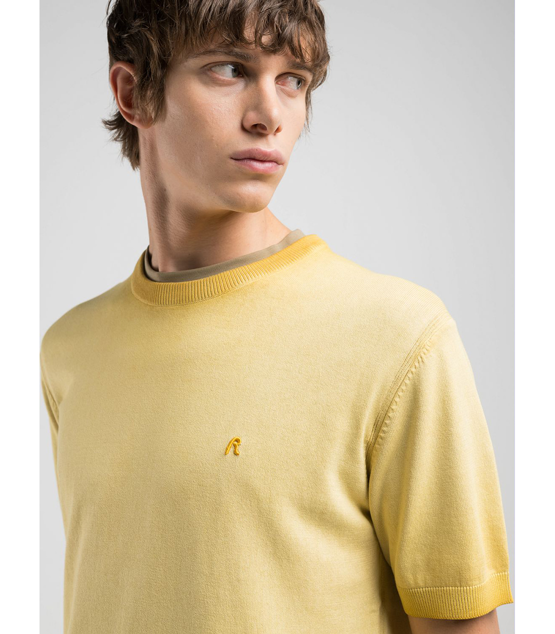 オンブレ ソフトコットン半袖ニット 詳細画像 トスカーナイエロー 6